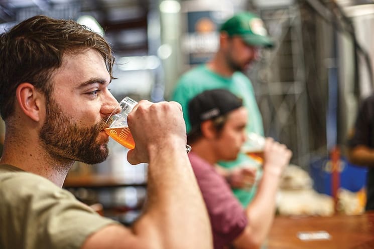 Craft Beer Brew-Ha! 1 Tasting beers at Due South Brewing Co., Boynton Beach; Photograph by Jessie Prezza