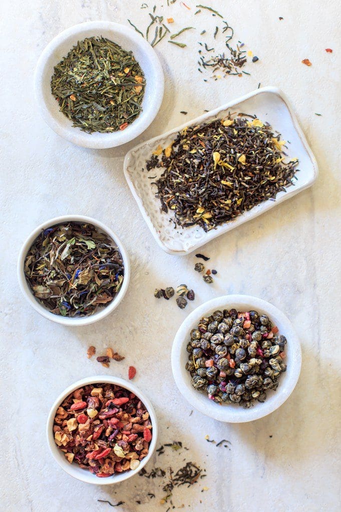 Made In FLA: Boutique Tea Shop in Tampa 2 Madam Apricot green tea; Summer Melon herbal infusion; White Coconut Dulce white tea; Teas steeping at Oxford Exchange; Blackberry Jasmine green tea; Photograph Jessie Prezza