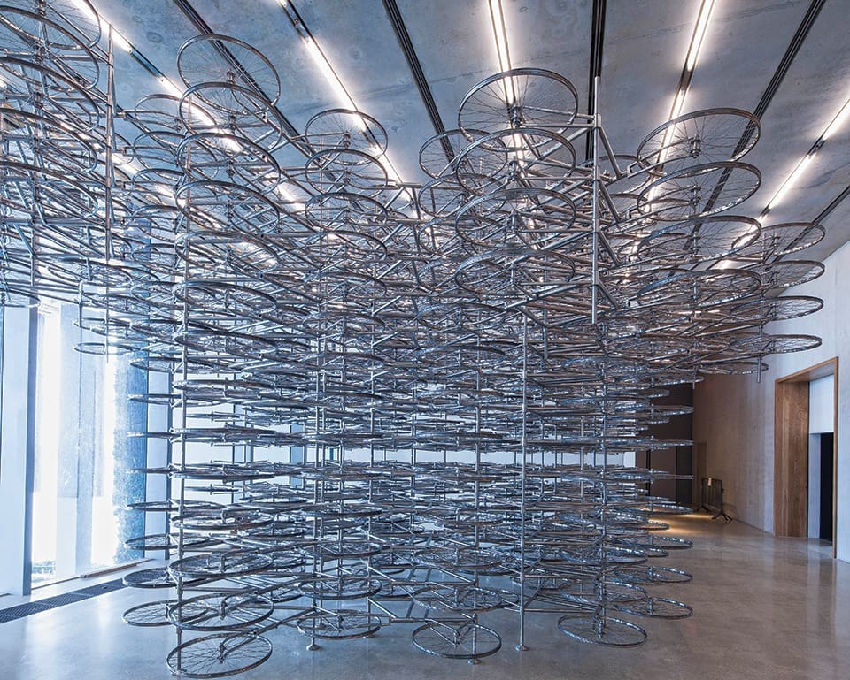 Flamingo's Guide to Miami Art Week 3 An assemblage of 760 bicycles called Stacked by Ai Weiwei Daniel Azoulay; Art Basel Miami