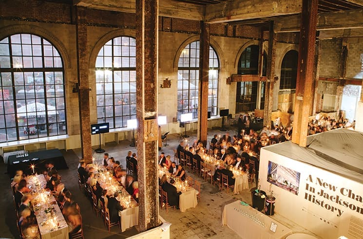 Diners are delighted by the mystery location-The old Barnett Building in Jacksonville; Photography by Jamie Borland