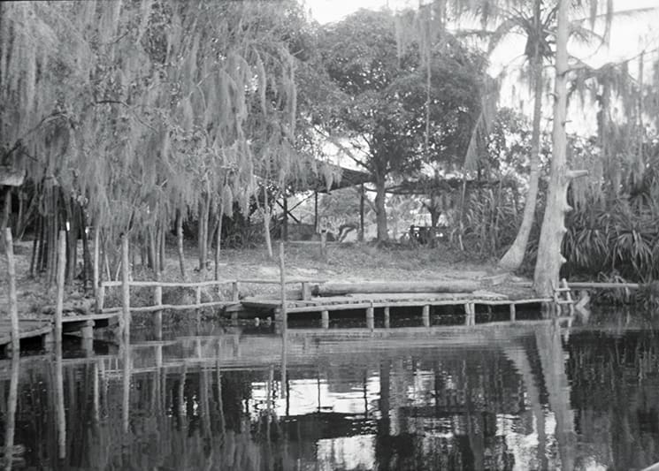 Tim Dorsey's Florida: Loxahatchee Lore 2 Trapper's boat dock 1957; Photography by Ernest and Theresa Woleslagle