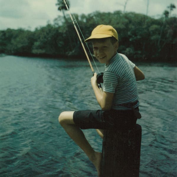 Tim Dorsey's Florida: Loxahatchee Lore 3 The autor, age 9, fishing on the Loxahatche River; Photo credit Tim Dorsey