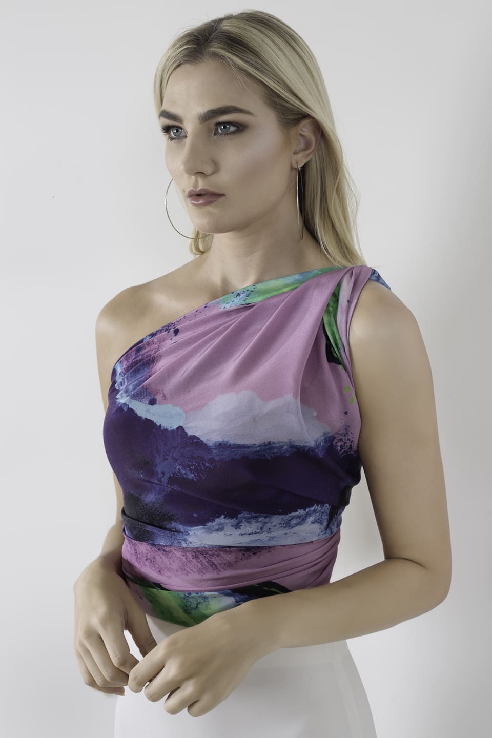 MADE IN FL.ARTTECA.Hue Silk Scarf Lila Green Print©Wynwood Shutter rev.960
