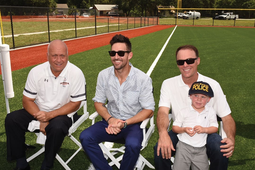 Jake Owen: The Sunshine Son 6 Owen with Cal Ripken Jr. and NASCAR driver Kevin Harvick at the ribbon cutting of Jake Owen Field, which serves the youth of Vero Beach