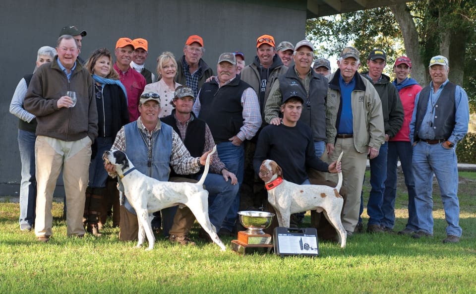 For The Love Of Dogs (and Quail Hunting) 4 Ted Baker, far left, with the winning teams at the Florida Open All-Age Championship in 2013