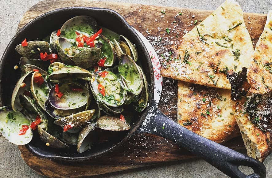 JUST HATCHED.V12.Osteria Tampa Cockles Clams Garlic White Wine Herb Butter