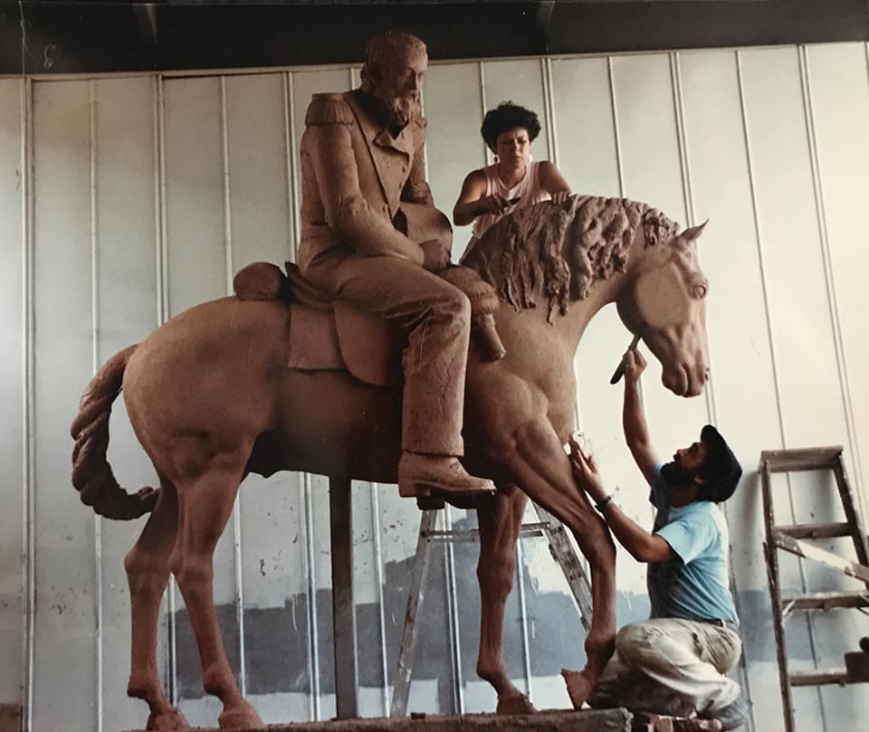 The statue of Maj. William Lauderdale in progress at Luis Montoya’s sculpture studio in 1992 in West Palm Beach