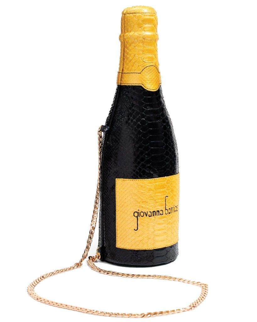 GIOVANNA BARRIOS PYTHON CHAMPAGNE CLUTCH