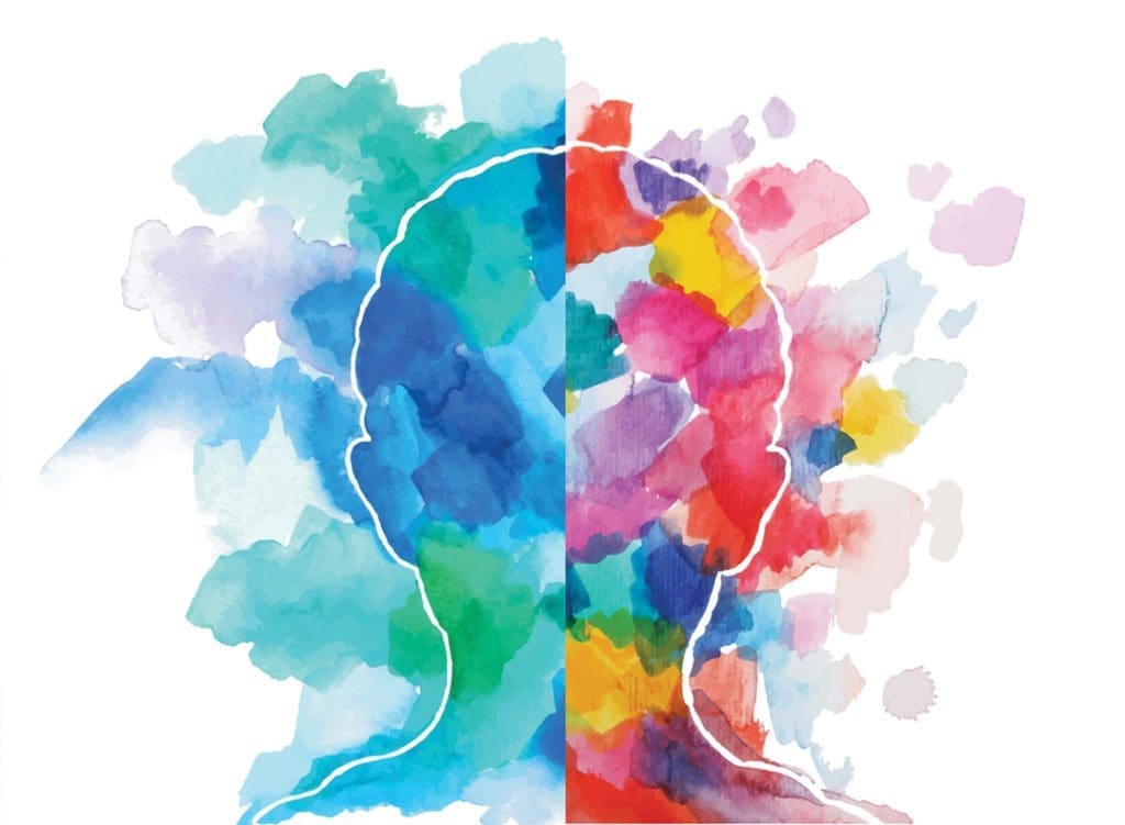 A Literary Love Affair 1 Watercolor Head Logical Vs Creative Thinking