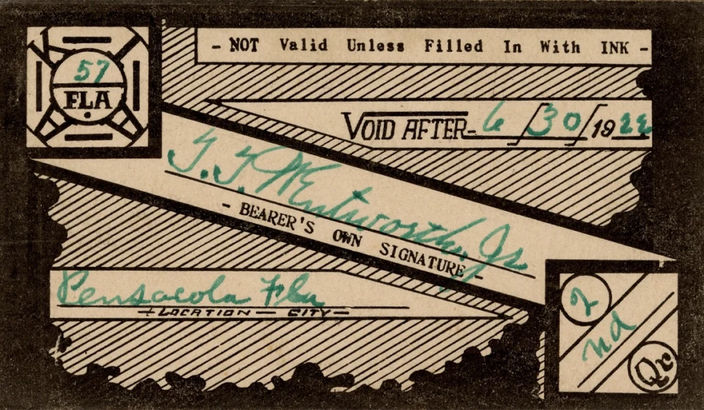 A Tale of Two Toms and the Three K’s 7 T.T. Wentworth's Ku Klux Klan membership card