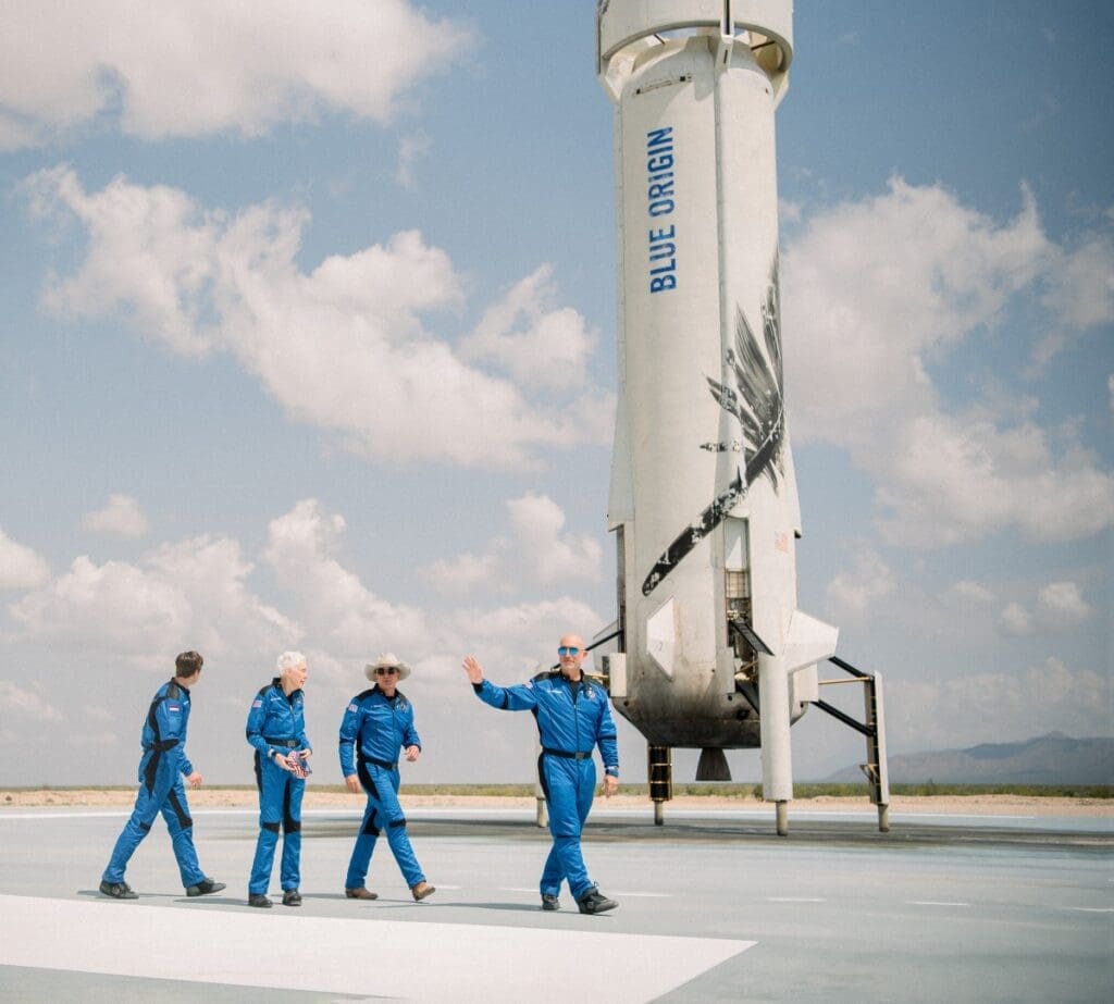 Ready For Takeoff? Here's Who Can Launch You to Outer Space. 1 WEB blue origin first human flight l0 crew landed booster
