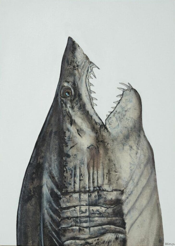Discovering Gyotaku: The Art of Fish Blocking with Harley Van Hyning 1 Mako Shark cropped