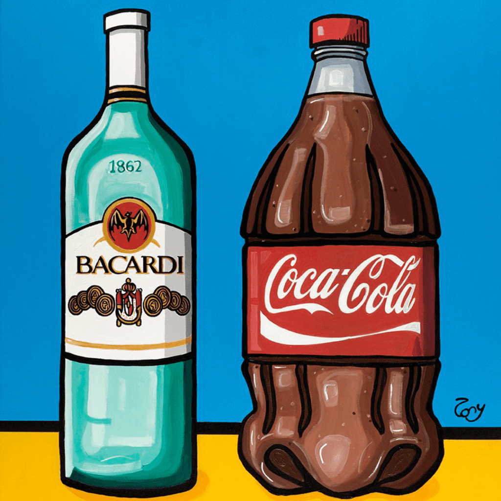 Blending Cultures on Canvas: Tony Mendoza's Vibrant Cuban-American Art 2 The Studio Bottle painitng Canva