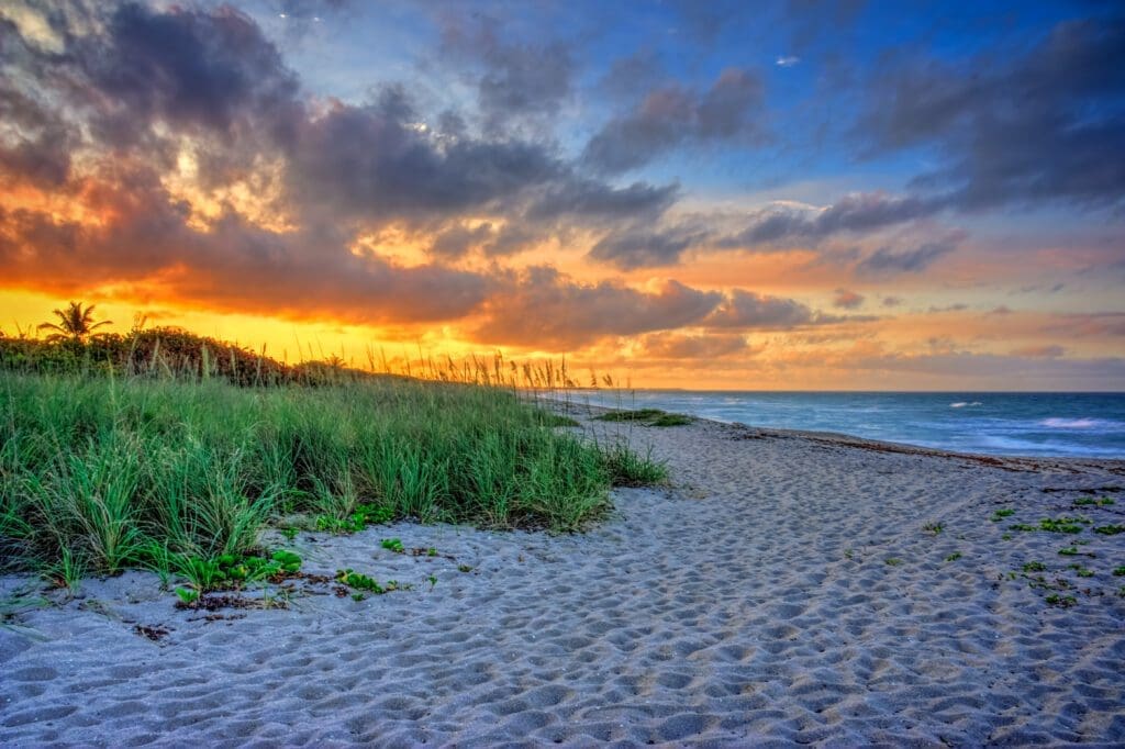 027 Hobe Sound Beach Sunset HDR Image