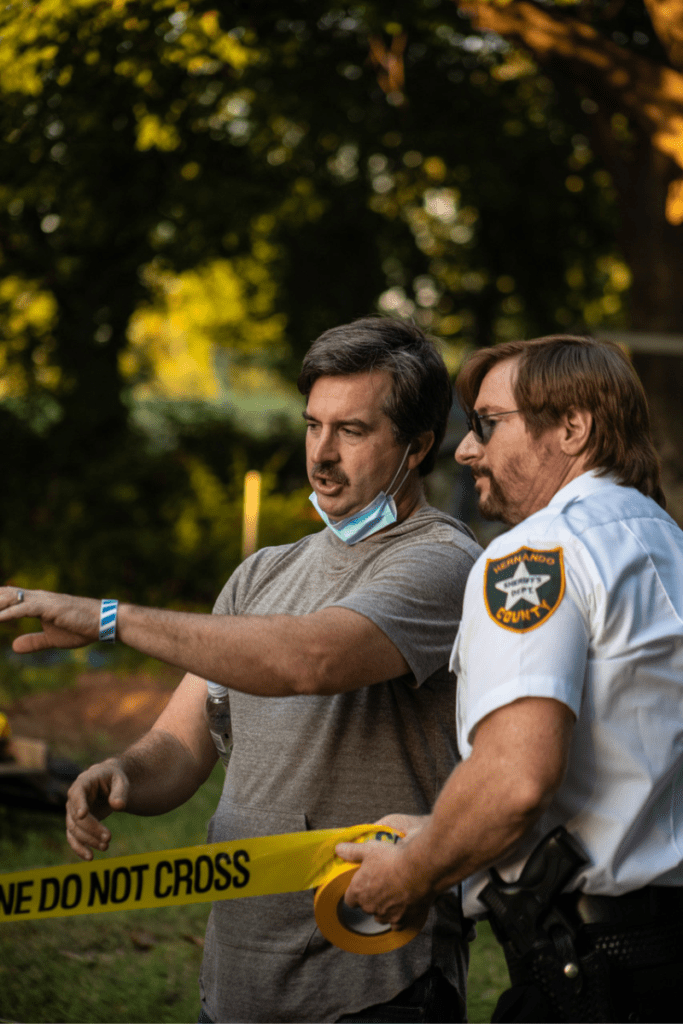 Warren Skeels behind the scenes on "The Man in the White Van"