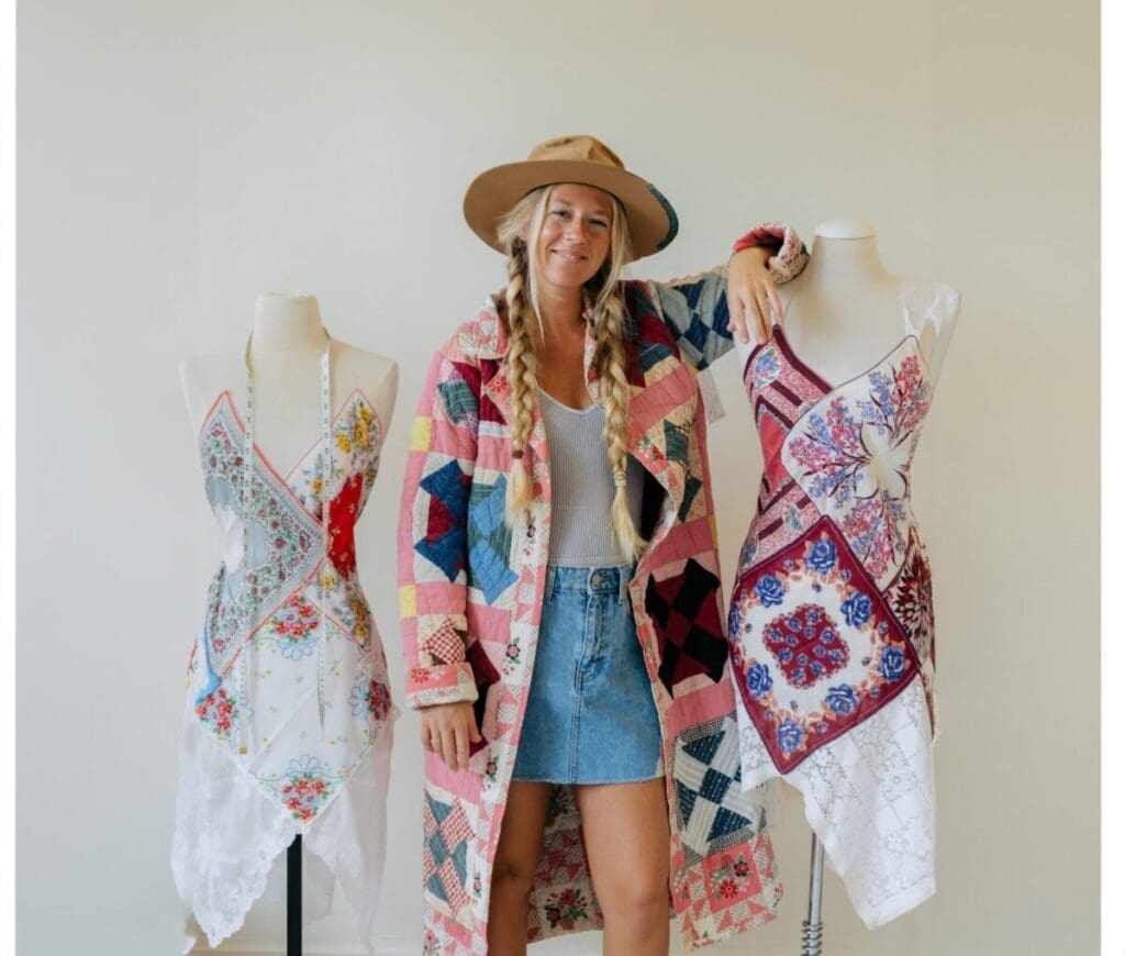 How Mary Ellen DiMauro Transforms Vintage Into Vogue 1 Mary Ellen DiMauro makes custom, on-of-a-kind clothing and accessories using vintage fabrics like quilts, tablecloths and handkerchiefs.