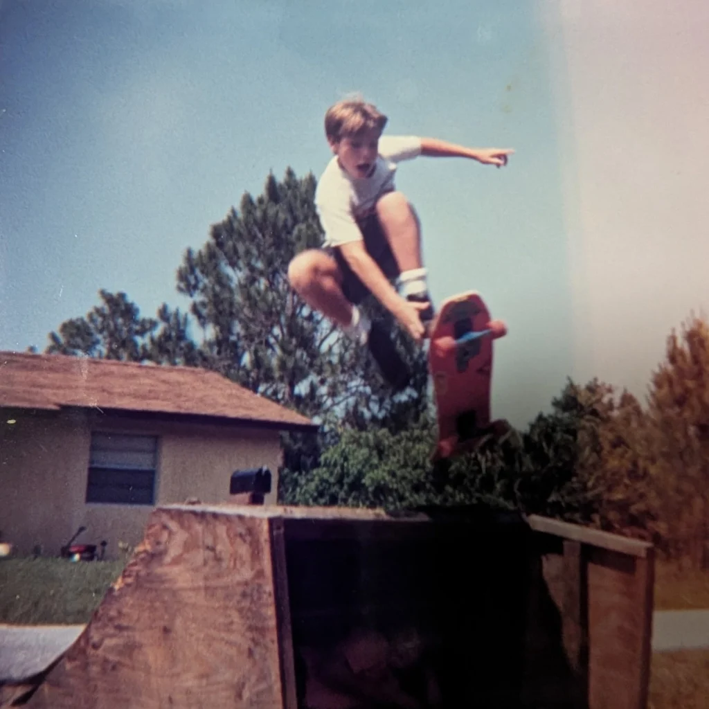 'Florida Palms' Author Joe Pan on the Space Coast, Biker Parties and Florida Man 2 Young Joe Pan on a skateboard