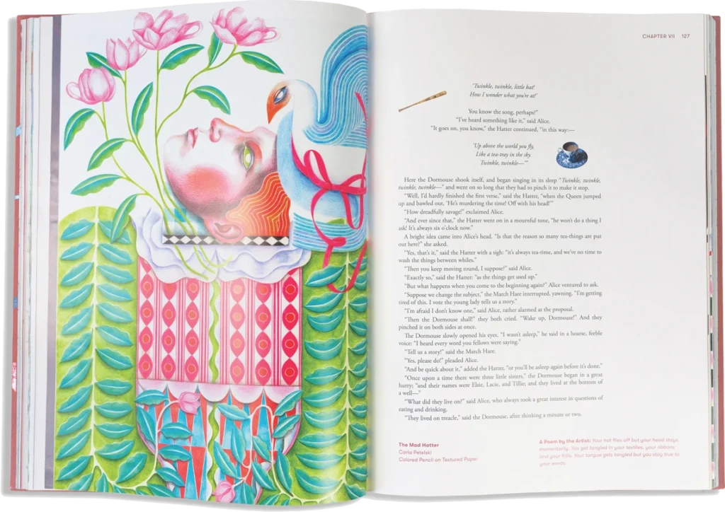 How Bond & Grace Reimagines Classic Literature in their Art Novels 4 A spread from the Art Novel "Alice in Wonderland."