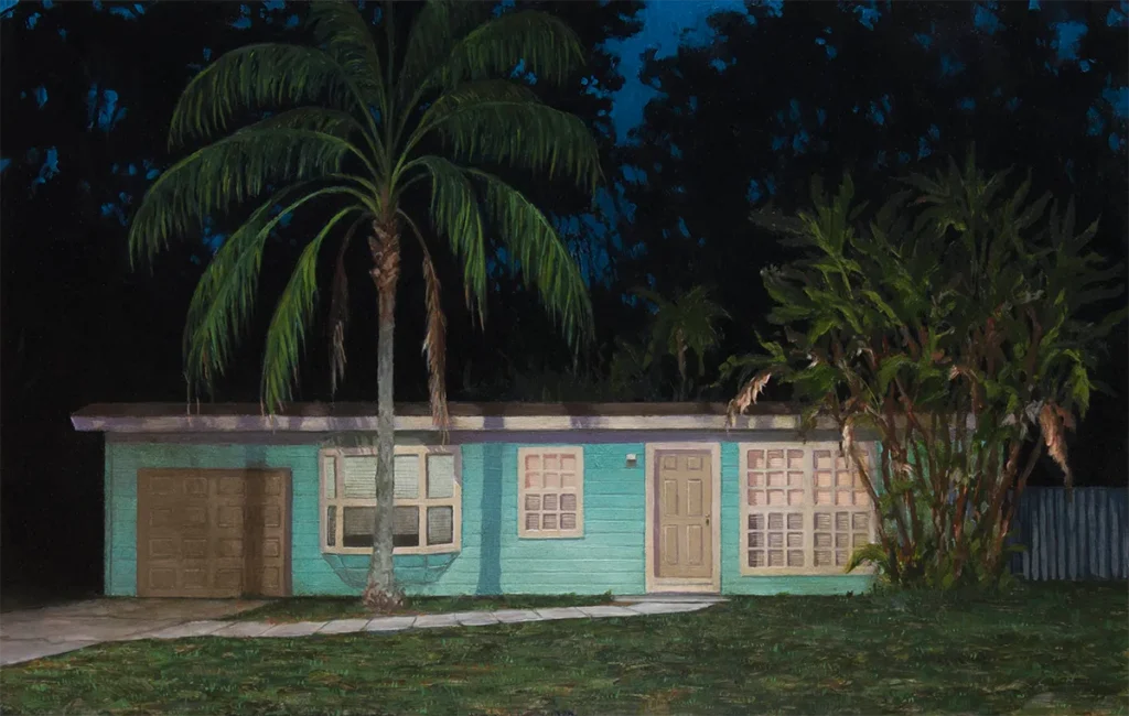 Ericka Sobrack’s Uncanny Paintings of Florida Suburbia 3 Ericka Sobrack's painting "Specter."