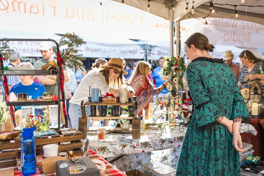 A Christmas Storybook Escape in Amelia Island 3 A craft vendor at Dickens on Centre.