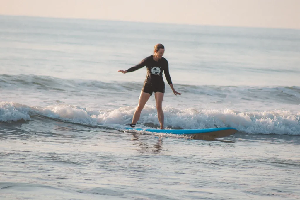 Jamie Rich surfing with Thompson Surf School.