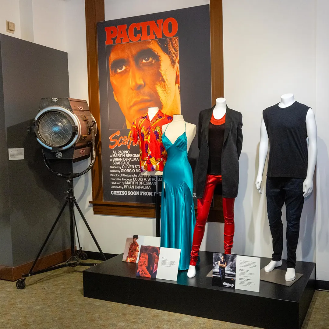 The "Scarface" exhibit at "Sunshine Cinema: Florida in Film."