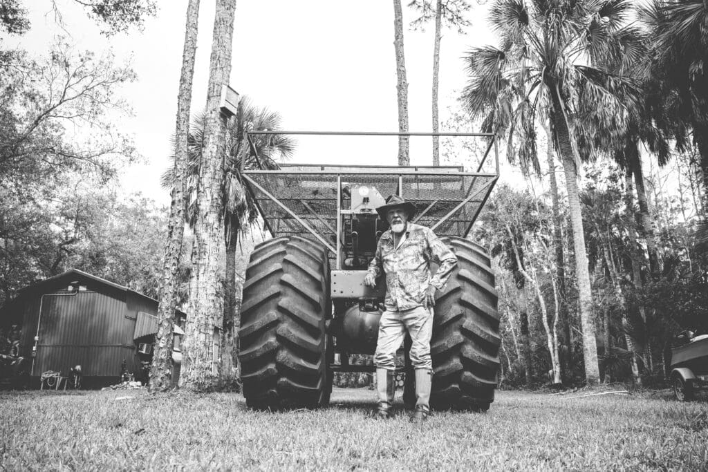 Gladesmen Dave Shealy with his swamp buggy 