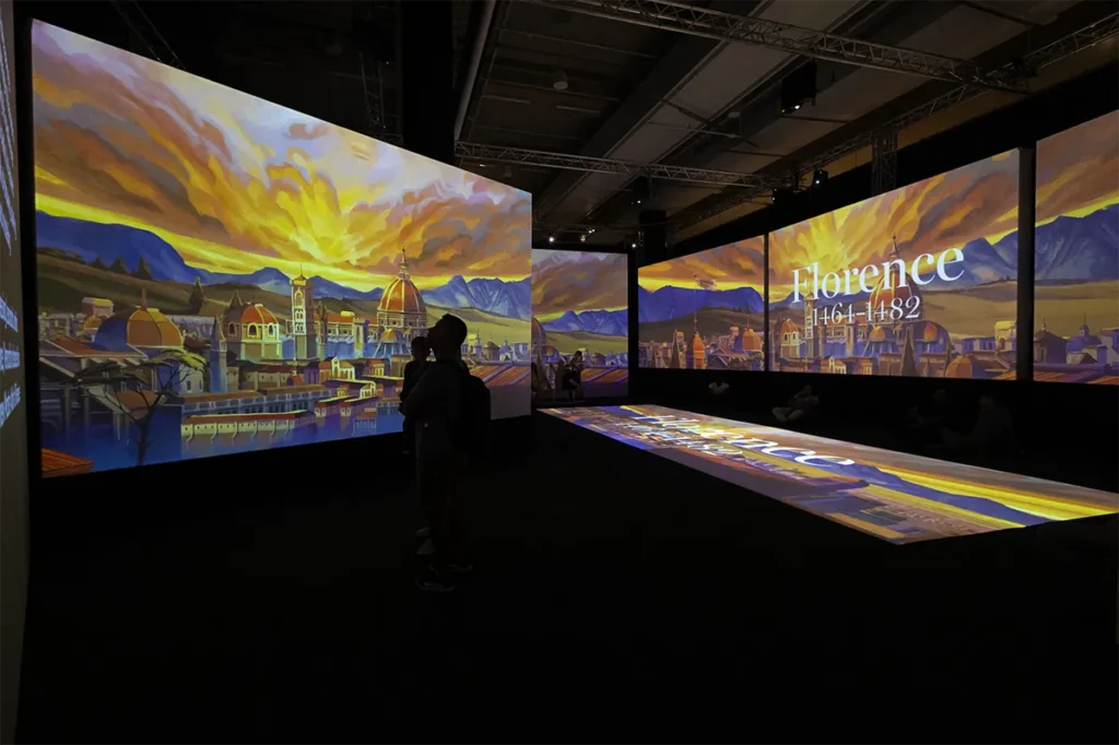 Inside the Leonardo Da Vinci exhibit.