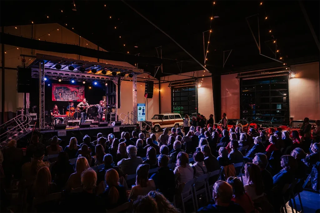 Musician Abe Partridge on stage.