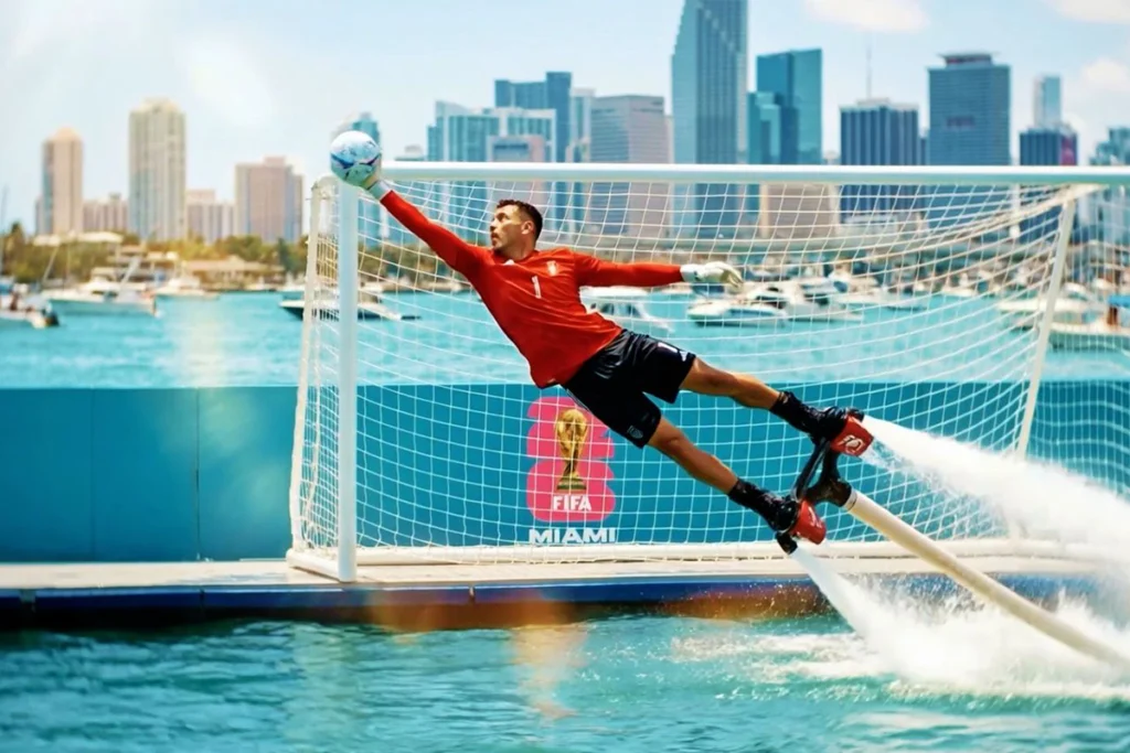 What to do this July in Florida 6 Goalie on a jet ski makes a save in Miami.