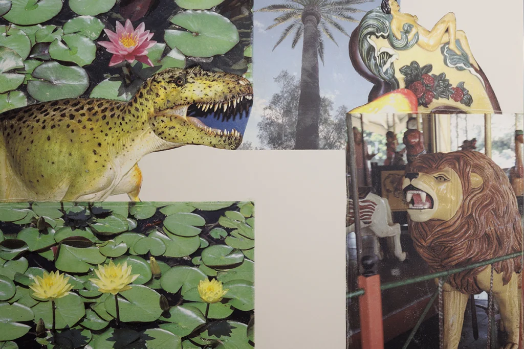 Robert Rauschenberg's Short Stories series. Lions, dinosaurs, lilypads.